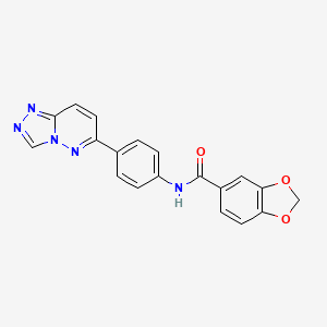 N-(4-([1,2,4]triazolo[4,3-b]pyridazin-6-yl)phenyl)benzo[d][1,3]dioxole-5-carboxamide