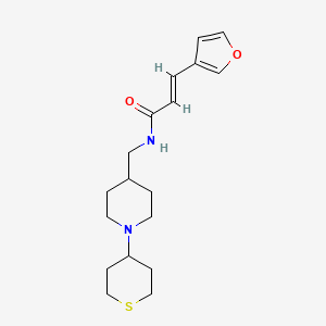 (E)-3-(furan-3-yl)-N-((1-(tetrahydro-2H-thiopyran-4-yl)piperidin-4-yl)methyl)acrylamide