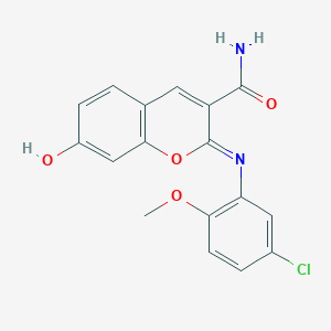 (2Z)-2-[(5-chloro-2-methoxyphenyl)imino]-7-hydroxy-2H-chromene-3-carboxamide