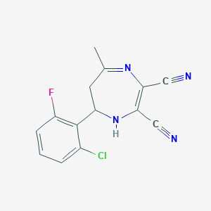7-(2-chloro-6-fluorophenyl)-5-methyl-6,7-dihydro-1H-1,4-diazepine-2,3-dicarbonitrile