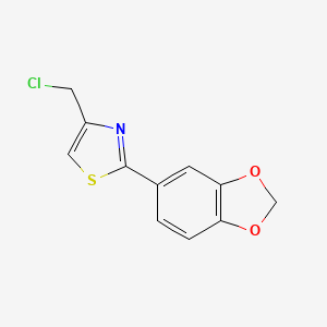 molecular formula C11H8ClNO2S B2656448 2-(1,3-Benzodioxol-5-yl)-4-(chloromethyl)-1,3-thiazole CAS No. 55315-33-8