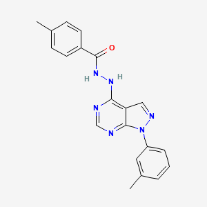 4-methyl-N'-[1-(3-methylphenyl)-1H-pyrazolo[3,4-d]pyrimidin-4-yl]benzohydrazide