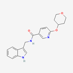 molecular formula C20H21N3O3 B2656456 N-[(1H-indol-3-yl)methyl]-6-(oxan-4-yloxy)pyridine-3-carboxamide CAS No. 1903555-30-5