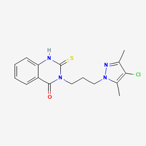 3-(3-(4-Chloro-3,5-dimethyl-1H-pyrazol-1-yl)propyl)-2-mercaptoquinazolin-4(3H)-one