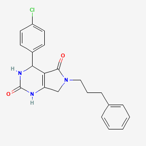 4-(4-chlorophenyl)-6-(3-phenylpropyl)-3,4,6,7-tetrahydro-1H-pyrrolo[3,4-d]pyrimidine-2,5-dione