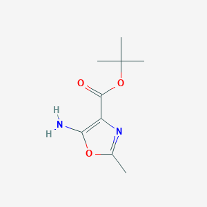 molecular formula C9H14N2O3 B2656468 Tert-butyl 5-amino-2-methyl-1,3-oxazole-4-carboxylate CAS No. 2287312-37-0