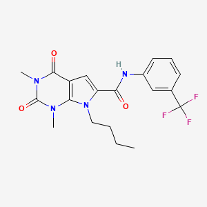 7-butyl-1,3-dimethyl-2,4-dioxo-N-(3-(trifluoromethyl)phenyl)-2,3,4,7-tetrahydro-1H-pyrrolo[2,3-d]pyrimidine-6-carboxamide