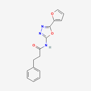 N-(5-(furan-2-yl)-1,3,4-oxadiazol-2-yl)-3-phenylpropanamide