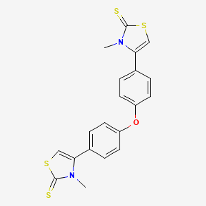 molecular formula C20H16N2OS4 B2656489 3-Methyl-4-[4-[4-(3-methyl-2-sulfanylidene-1,3-thiazol-4-yl)phenoxy]phenyl]-1,3-thiazole-2-thione CAS No. 112544-54-4