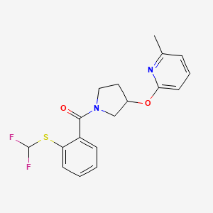 (2-((Difluoromethyl)thio)phenyl)(3-((6-methylpyridin-2-yl)oxy)pyrrolidin-1-yl)methanone
