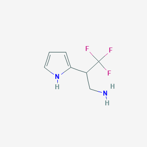 molecular formula C7H9F3N2 B2656497 1H-Pyrrole-2-ethanamine, beta-(trifluoromethyl)- CAS No. 258348-24-2