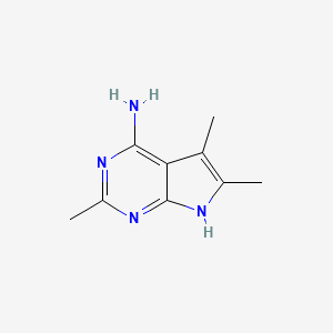 molecular formula C9H12N4 B2656502 2,5,6-三甲基-7H-吡咯[2,3-d]嘧啶-4-胺 CAS No. 111601-38-8