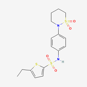 molecular formula C16H20N2O4S3 B2656506 N-[4-(1,1-dioxo-1lambda6,2-thiazinan-2-yl)phenyl]-5-ethylthiophene-2-sulfonamide CAS No. 941894-38-8