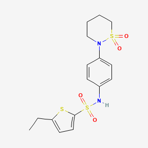molecular formula C16H20N2O4S3 B2656506 N-[4-(1,1-dioxothiazinan-2-yl)phenyl]-5-ethylthiophene-2-sulfonamide CAS No. 941894-38-8
