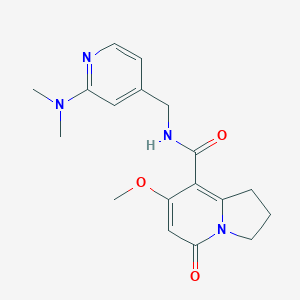 N-((2-(dimethylamino)pyridin-4-yl)methyl)-7-methoxy-5-oxo-1,2,3,5-tetrahydroindolizine-8-carboxamide
