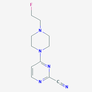 molecular formula C11H14FN5 B2656513 4-[4-(2-Fluoroethyl)piperazin-1-yl]pyrimidine-2-carbonitrile CAS No. 2249199-31-1