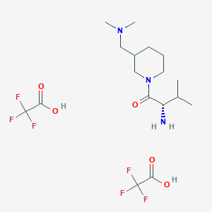 (2S)-2-Amino-1-[3-[(dimethylamino)methyl]piperidin-1-yl]-3-methylbutan-1-one;2,2,2-trifluoroacetic acid