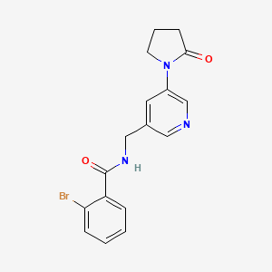 molecular formula C17H16BrN3O2 B2656517 2-bromo-N-{[5-(2-oxopyrrolidin-1-yl)pyridin-3-yl]methyl}benzamide CAS No. 2097888-60-1