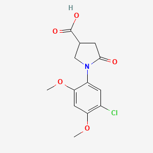 molecular formula C13H14ClNO5 B2656521 1-(5-氯-2,4-二甲氧基苯基)-5-氧代吡咯啶-3-羧酸 CAS No. 793727-58-9