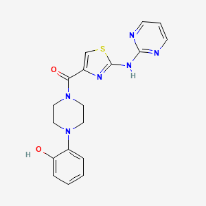 (4-(2-Hydroxyphenyl)piperazin-1-yl)(2-(pyrimidin-2-ylamino)thiazol-4-yl)methanone
