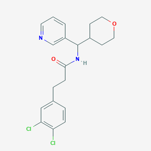 molecular formula C20H22Cl2N2O2 B2656525 3-(3,4-dichlorophenyl)-N-(pyridin-3-yl(tetrahydro-2H-pyran-4-yl)methyl)propanamide CAS No. 2034548-84-8