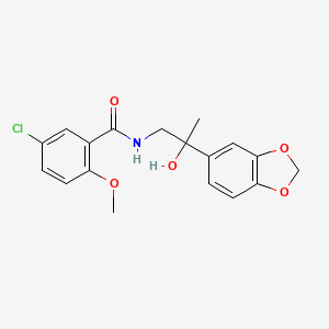 molecular formula C18H18ClNO5 B2656540 N-[2-(2H-1,3-benzodioxol-5-yl)-2-hydroxypropyl]-5-chloro-2-methoxybenzamide CAS No. 1396852-99-5