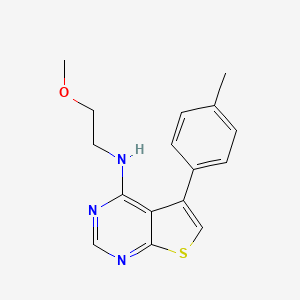 molecular formula C16H17N3OS B2656546 N-(2-methoxyethyl)-5-(4-methylphenyl)thieno[2,3-d]pyrimidin-4-amine CAS No. 503433-01-0