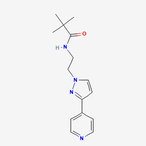molecular formula C15H20N4O B2656573 N-(2-(3-(pyridin-4-yl)-1H-pyrazol-1-yl)ethyl)pivalamide CAS No. 1448071-53-1
