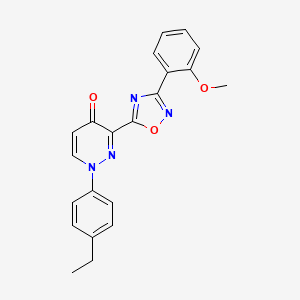 molecular formula C21H18N4O3 B2656574 1-(4-ethylphenyl)-3-(3-(2-methoxyphenyl)-1,2,4-oxadiazol-5-yl)pyridazin-4(1H)-one CAS No. 1251568-99-6