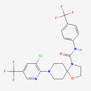 8-[3-chloro-5-(trifluoromethyl)-2-pyridinyl]-N-[4-(trifluoromethyl)phenyl]-1-oxa-4,8-diazaspiro[4.5]decane-4-carboxamide