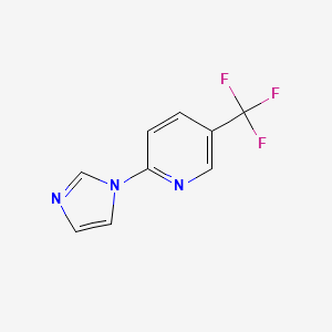 molecular formula C9H6F3N3 B2656580 2-(1H-imidazol-1-yl)-5-(trifluoromethyl)pyridine CAS No. 339020-58-5