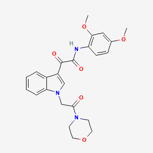 molecular formula C24H25N3O6 B2656582 N-(2,4-dimethoxyphenyl)-2-{1-[2-(morpholin-4-yl)-2-oxoethyl]-1H-indol-3-yl}-2-oxoacetamide CAS No. 872857-48-2
