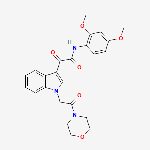 molecular formula C24H25N3O6 B2656582 N-(2,4-dimethoxyphenyl)-2-(1-(2-morpholino-2-oxoethyl)-1H-indol-3-yl)-2-oxoacetamide CAS No. 872857-48-2