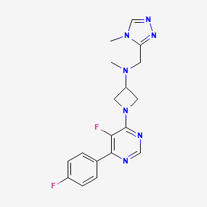 1-[5-Fluoro-6-(4-fluorophenyl)pyrimidin-4-yl]-N-methyl-N-[(4-methyl-1,2,4-triazol-3-yl)methyl]azetidin-3-amine