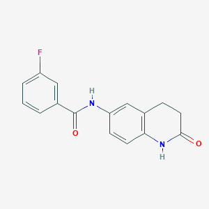 molecular formula C16H13FN2O2 B2656594 3-fluoro-N-(2-oxo-1,2,3,4-tetrahydroquinolin-6-yl)benzamide CAS No. 921914-50-3