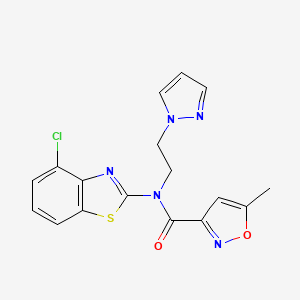 molecular formula C17H14ClN5O2S B2656608 N-(2-(1H-pyrazol-1-yl)ethyl)-N-(4-chlorobenzo[d]thiazol-2-yl)-5-methylisoxazole-3-carboxamide CAS No. 1172732-64-7