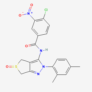 molecular formula C20H17ClN4O4S B2656633 4-chloro-N-[2-(2,4-dimethylphenyl)-5-oxo-2H,4H,6H-5lambda4-thieno[3,4-c]pyrazol-3-yl]-3-nitrobenzamide CAS No. 1007195-40-5