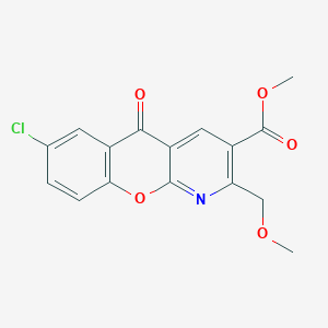molecular formula C16H12ClNO5 B2656640 methyl 7-chloro-2-(methoxymethyl)-5-oxo-5H-chromeno[2,3-b]pyridine-3-carboxylate CAS No. 338778-39-5