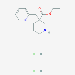 molecular formula C14H22Cl2N2O2 B2656651 Ethyl 3-(pyridin-2-ylmethyl)piperidine-3-carboxylate dihydrochloride CAS No. 170844-68-5