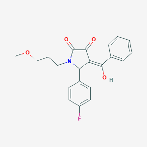 molecular formula C21H20FNO4 B265667 4-benzoyl-5-(4-fluorophenyl)-3-hydroxy-1-(3-methoxypropyl)-2,5-dihydro-1H-pyrrol-2-one 
