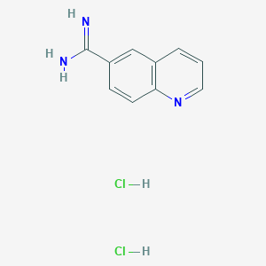 molecular formula C10H11Cl2N3 B2656703 quinoline-6-carboximidamide dihydrochloride CAS No. 2413898-61-8