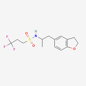 molecular formula C14H18F3NO3S B2656735 N-(1-(2,3-dihydrobenzofuran-5-yl)propan-2-yl)-3,3,3-trifluoropropane-1-sulfonamide CAS No. 2034350-50-8