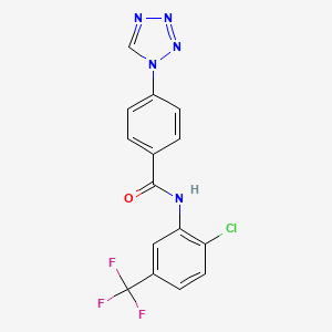 molecular formula C15H9ClF3N5O B2656745 N-[2-chloro-5-(trifluoromethyl)phenyl]-4-(1H-1,2,3,4-tetrazol-1-yl)benzamide CAS No. 333418-09-0