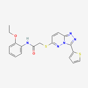molecular formula C19H17N5O2S2 B2656813 N-(2-ethoxyphenyl)-2-{[3-(thiophen-2-yl)-[1,2,4]triazolo[4,3-b]pyridazin-6-yl]sulfanyl}acetamide CAS No. 868966-61-4