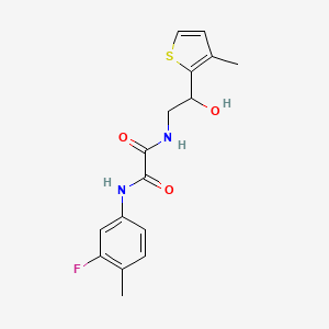 molecular formula C16H17FN2O3S B2656834 N'-(3-fluoro-4-methylphenyl)-N-[2-hydroxy-2-(3-methylthiophen-2-yl)ethyl]ethanediamide CAS No. 1351608-79-1