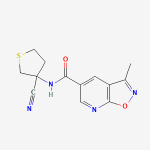 molecular formula C13H12N4O2S B2656847 N-(3-cyanothiolan-3-yl)-3-methyl-[1,2]oxazolo[5,4-b]pyridine-5-carboxamide CAS No. 1258716-24-3