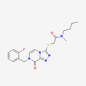molecular formula C19H22FN5O2S B2656866 N-butyl-2-({7-[(2-fluorophenyl)methyl]-8-oxo-7H,8H-[1,2,4]triazolo[4,3-a]pyrazin-3-yl}sulfanyl)-N-methylacetamide CAS No. 1251691-53-8