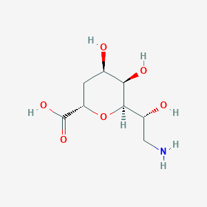molecular formula C8H15NO6 B026569 (1,5-Anhydro-7-amino-2,7-dideoxyheptopyranosyl)carboxylate CAS No. 106174-48-5