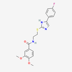 N-(2-((5-(4-fluorophenyl)-1H-imidazol-2-yl)thio)ethyl)-3,4-dimethoxybenzamide