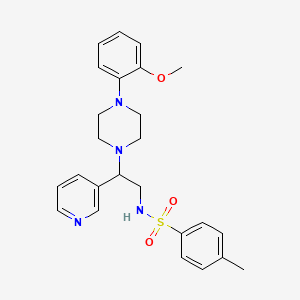 molecular formula C25H30N4O3S B2656923 N-[2-[4-(2-methoxyphenyl)piperazin-1-yl]-2-pyridin-3-ylethyl]-4-methylbenzenesulfonamide CAS No. 863586-49-6